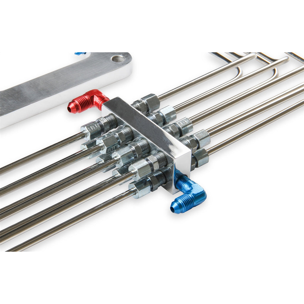 Blower-Injector-Plate,-Polished-Finish,-Red--Blue-Plumbing