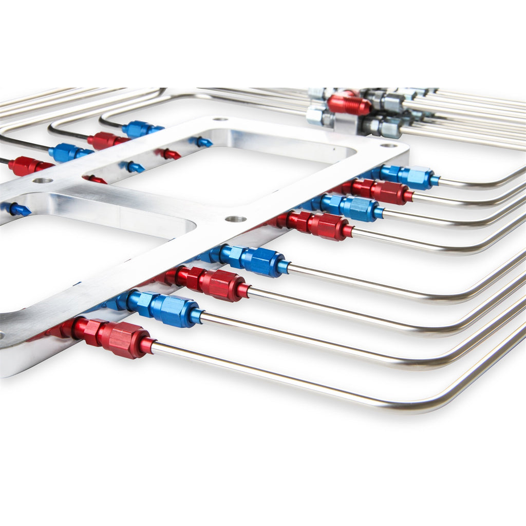 Blower-Injector-Plate,-Polished-Finish,-Red--Blue-Plumbing