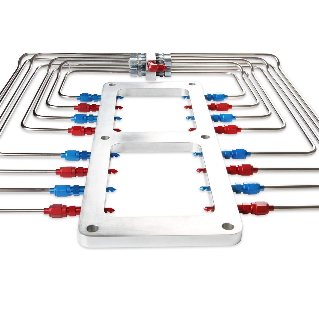 Blower-Injector-Plate,-Polished-Finish,-Red--Blue-Plumbing