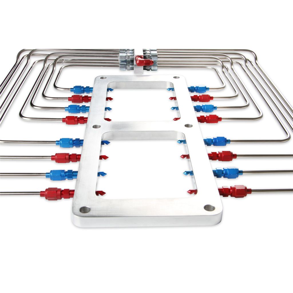 Blower-Injector-Plate,-Polished-Finish,-Red--Blue-Plumbing