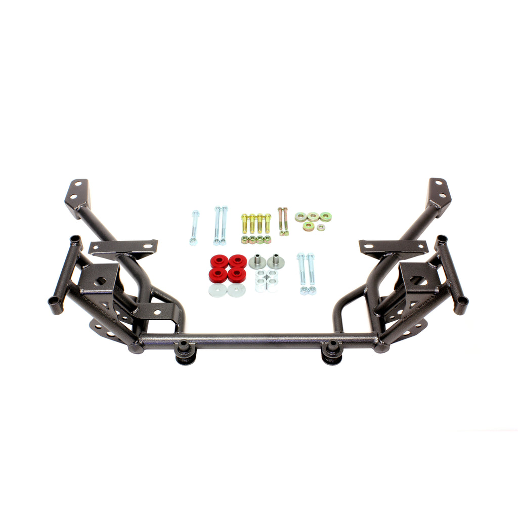 Bmr-05-14-S197-Mustang-K-Member-W-12In-Lowered-Motor-Mount-And-Std.-Rack-Mounts---Black-Hammertone