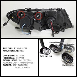 Bmw-E46-3-Series-02-05-4Dr-Projector-Headlights-1Pc-Led-Halo-Blk-Pro-Yd-Bmwe4602-4D-Am-Bk