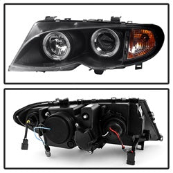 Bmw-E46-3-Series-02-05-4Dr-Projector-Headlights-1Pc-Led-Halo-Blk-Pro-Yd-Bmwe4602-4D-Am-Bk