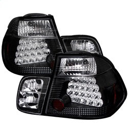 Bmw-E46-3-Series-99-01-4Dr-Led-Tail-Lights-Black-Alt-Yd-Be4699-4D-Led-Bk