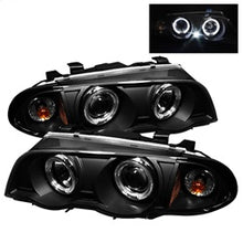 Load image into Gallery viewer, Bmw-E46-3-Series-99-01-4Dr-Projector-1Pc-Led-Halo-Amber-Reflctr-Blk-Pro-Yd-Bmwe46-4D-Hl-Am-Bk