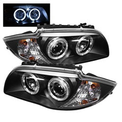 Bmw-E87-1-Series-08-11-Projector-Headlights-Led-Halo-Black-High-H1-Low-H7-Pro-Yd-Bmwe87-Hl-Bk