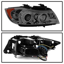 Bmw-E90-3-Series-06-08-(4-Dr)-Proj-Led-Halo-Amber-Reflctr-Rplc-Bulb-Smke-Pro-Yd-Bmwe9005-Am-S