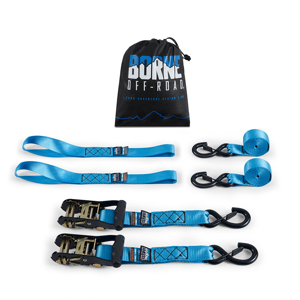 Borne-Off-Road-Heavy-Duty-Ratchet-Tie-Down-Kit-(2-Pack),-Blue