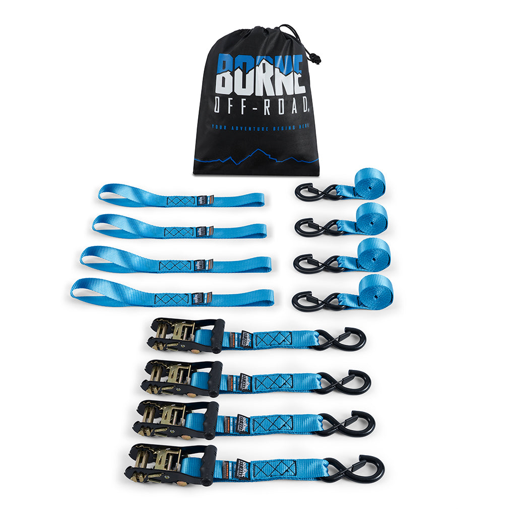 Borne-Off-Road-Heavy-Duty-Ratchet-Tie-Down-Kit-(4-Pack),-Blue