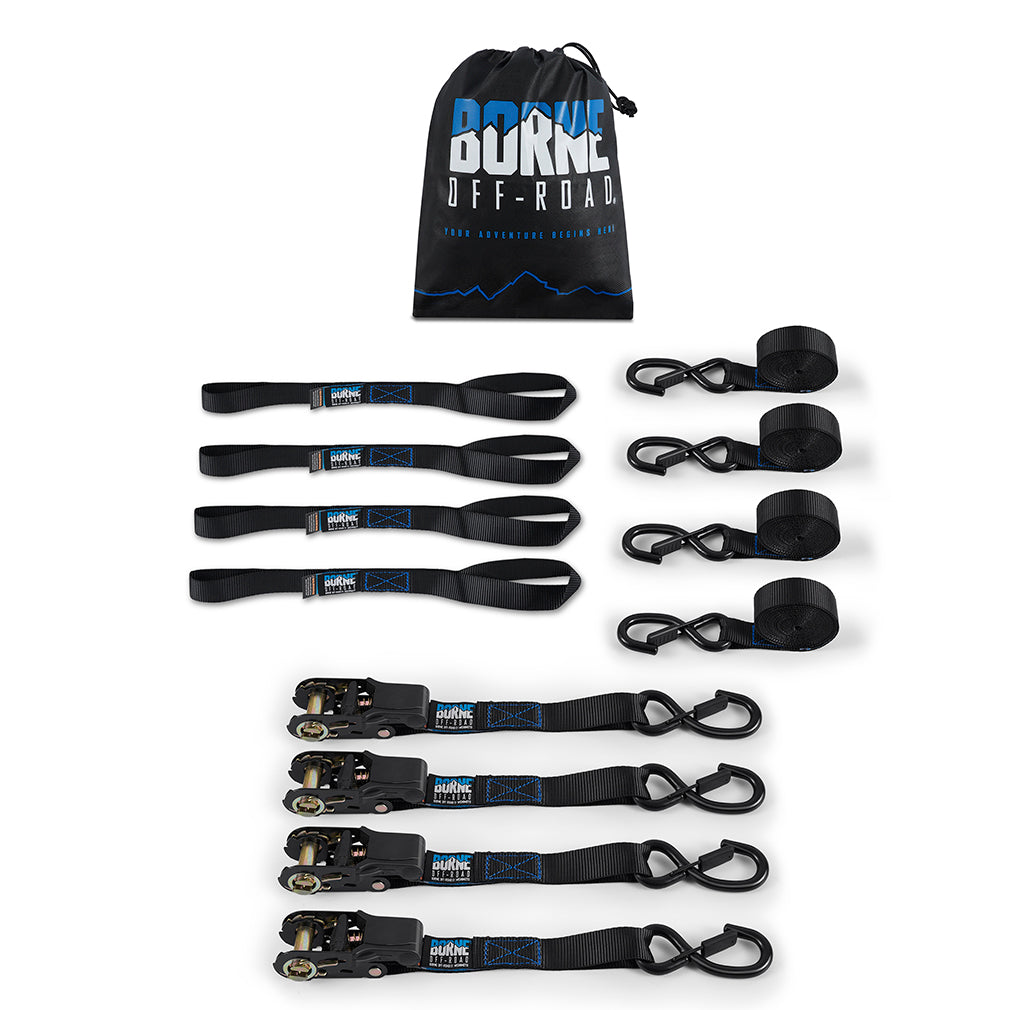 Borne-Off-Road-Medium-Duty-Ratchet-Tie-Down-Kit-(4-Pack),-Black