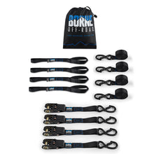 Load image into Gallery viewer, Borne-Off-Road-Medium-Duty-Ratchet-Tie-Down-Kit-(4-Pack),-Black
