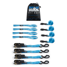 Load image into Gallery viewer, Borne-Off-Road-Medium-Duty-Ratchet-Tie-Down-Kit-(4-Pack),-Blue