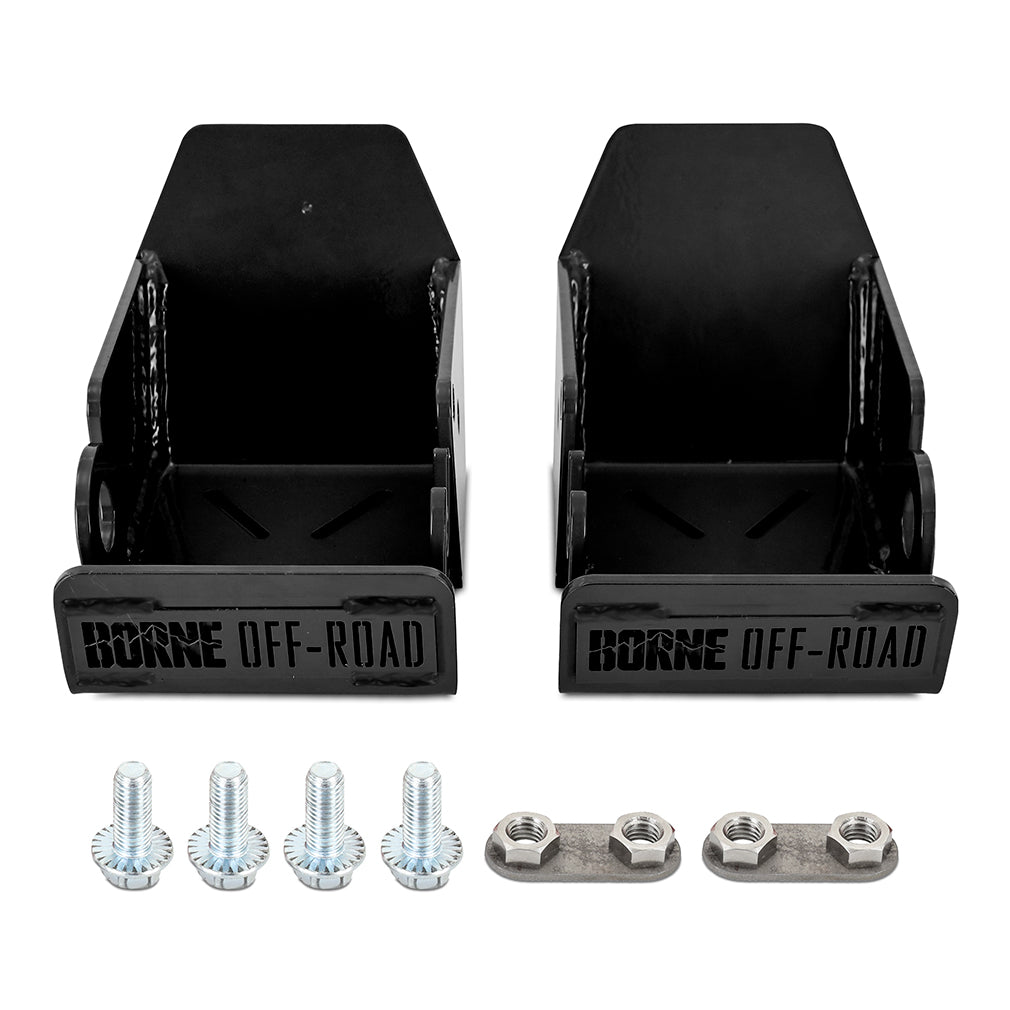 Borne-Off-Road-Rear-Shock-Skid-Plates,-Fits-2021-Ford-Bronco,-Black
