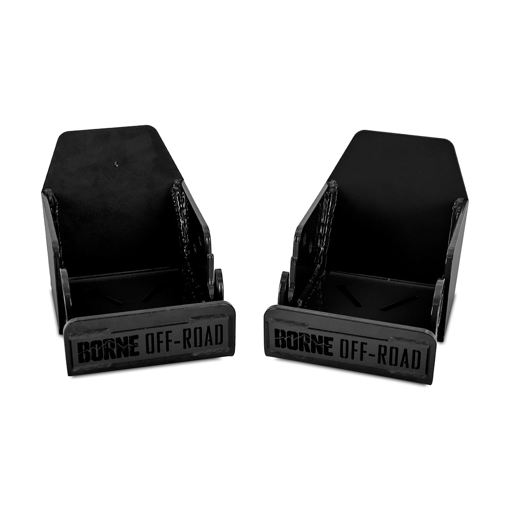 Borne-Off-Road-Rear-Shock-Skid-Plates,-Fits-2021-Ford-Bronco,-Black