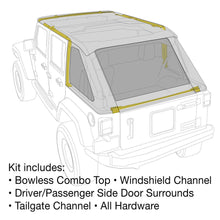 Load image into Gallery viewer, Bowless-Combo-Top-Kit-WTinted-Windows--Black-Diamond,-07-18-Wrangler(Jk)-4-Door