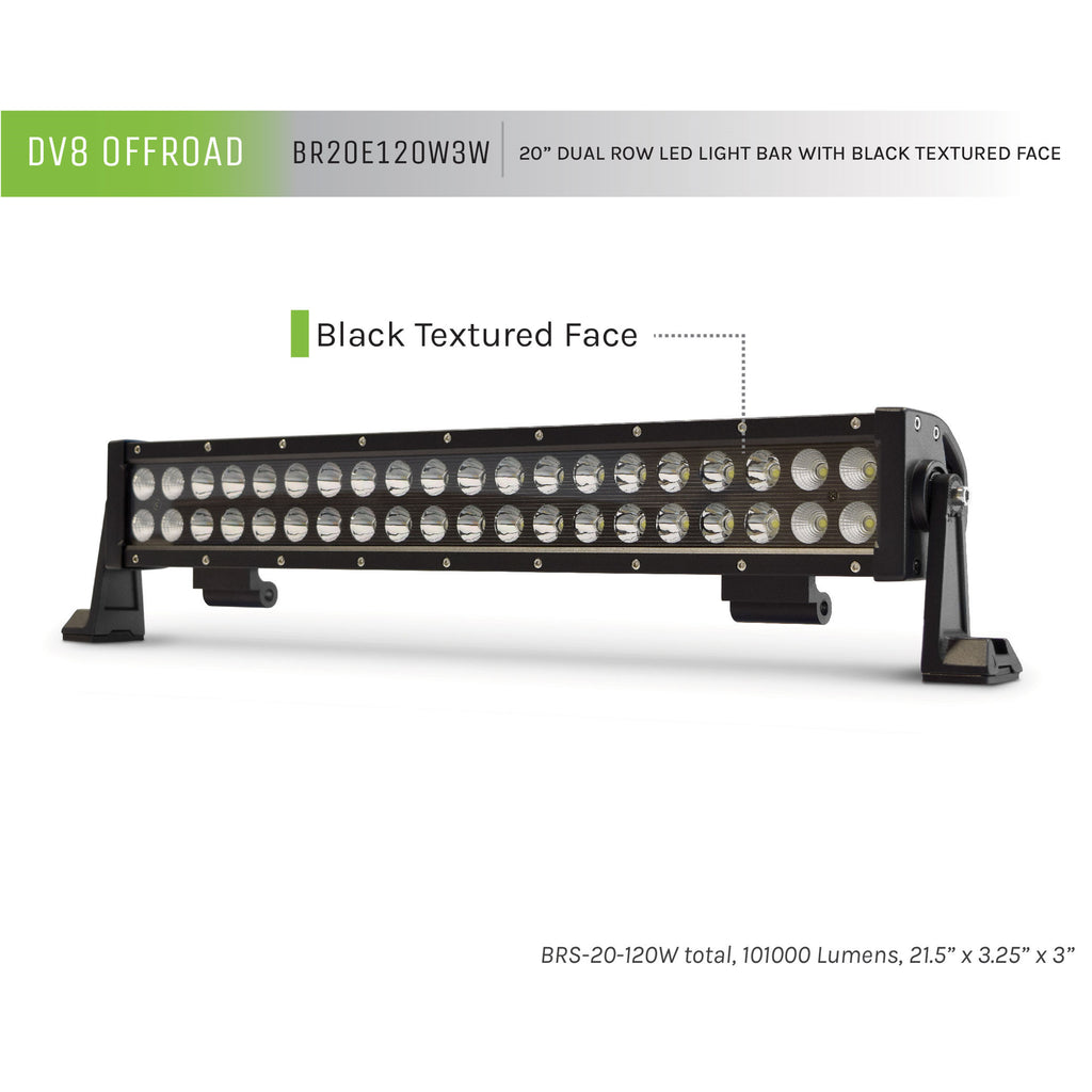 Brs-Pro-Series-20In-Light-Bar-120W-FloodSpot-3W-Led---Black
