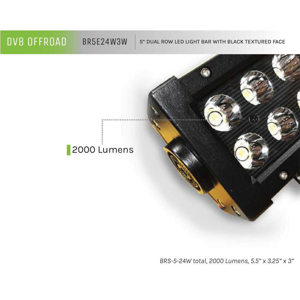 Brs-Pro-Series-5In-Light-Bar-24W-Spot-3W-Led---Black