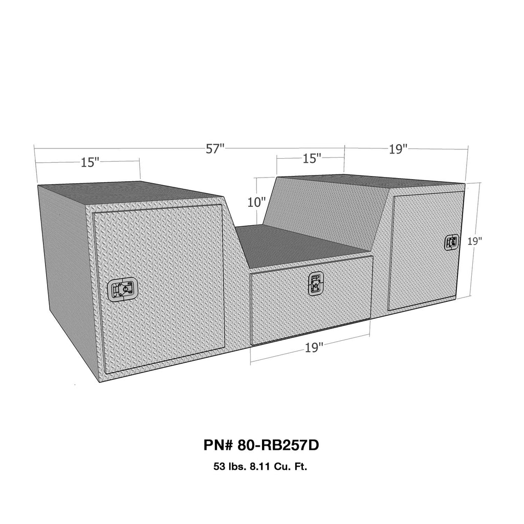 Brute-V-Shape-Goose-Neck-5Th-Wheel-57In-Tailgate-Box-1-Drawer2-Swing-Doors---Aluminum