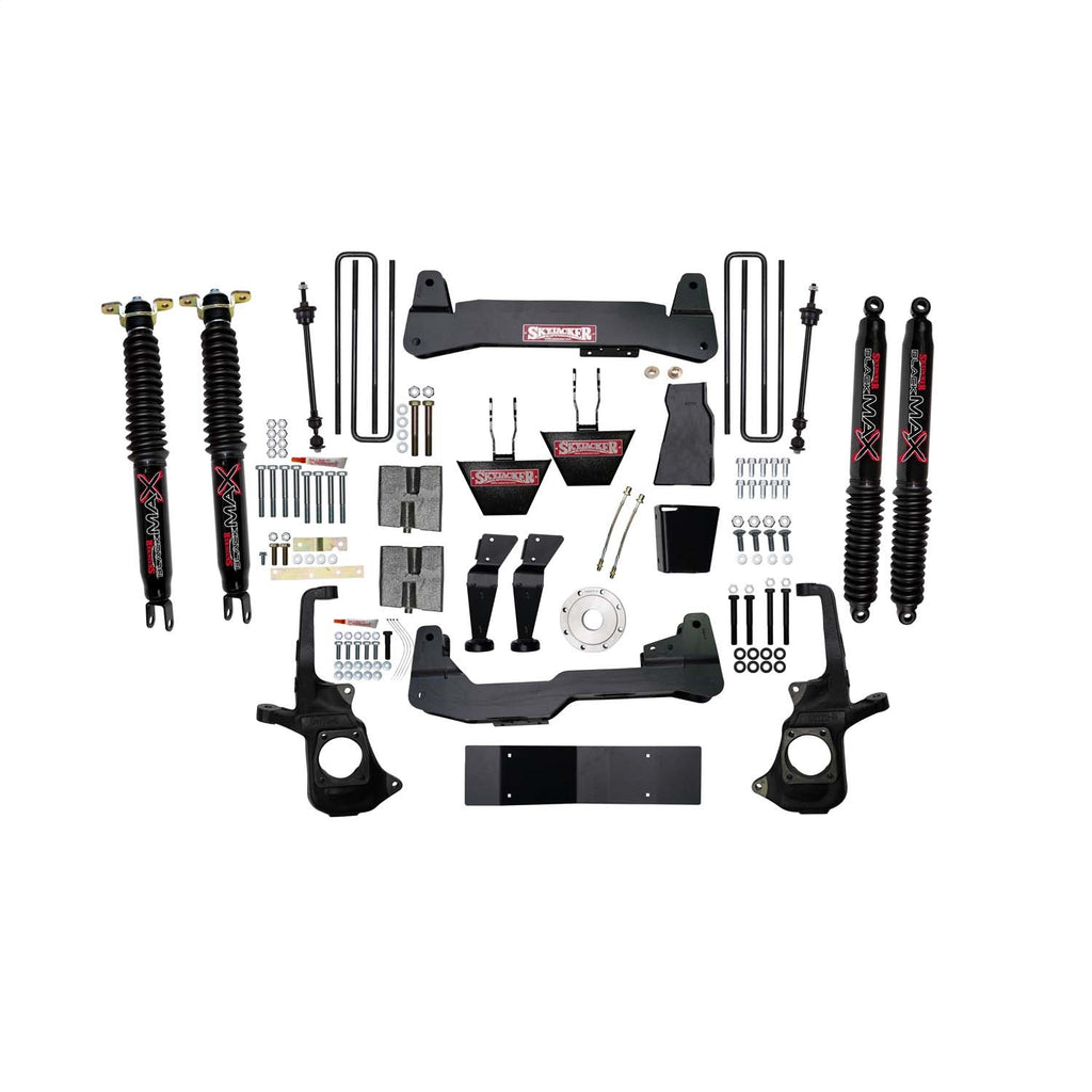 Skyjacker C1168KH-B 6 in. Suspension Lift Kit With Torsion Bar Drop Brackets And Black MAX Shocks. for Select Chevrolet Silverado HD, GMC Sierra HD