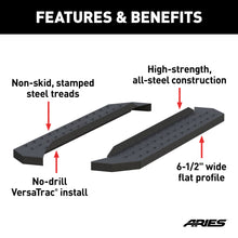 Load image into Gallery viewer, ARIES C2853 RidgeStep 6-1/2" x 53" Black Steel Running Boards (No Brackets) for Select Ford F-250