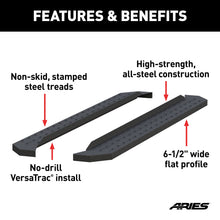 Load image into Gallery viewer, ARIES C2875 RidgeStep 6-1/2" x 75" Black Steel Running Boards (No Brackets) for Select Chevrolet Silverado 1500