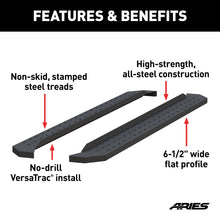 Load image into Gallery viewer, ARIES C2885 RidgeStep 6-1/2" x 85" Black Steel Running Boards (No Brackets) for Select Nissan TITAN