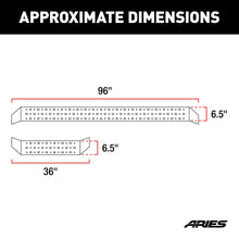 Load image into Gallery viewer, ARIES C3696 RidgeStep 6-1/2" x 96", 36" Black Steel Running Boards (No Brackets) for Select Ford E-350