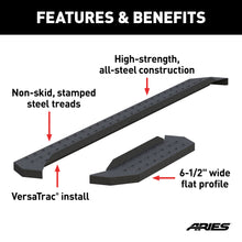Load image into Gallery viewer, ARIES C3696 RidgeStep 6-1/2" x 96", 36" Black Steel Running Boards (No Brackets) for Select Ford E-350