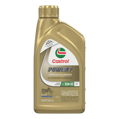 Castrol CAS0075566 Power1 4T - 4 Stroke 10W50 Full Synthetic Engine Oil- 946mL