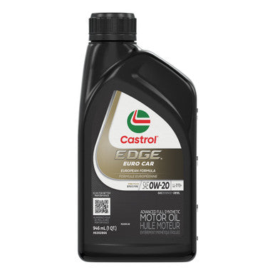 Castrol CAS0202866 Edge Euro Car LL-17 FE+ 0W20 Synthetic Engine Oil - 946mL