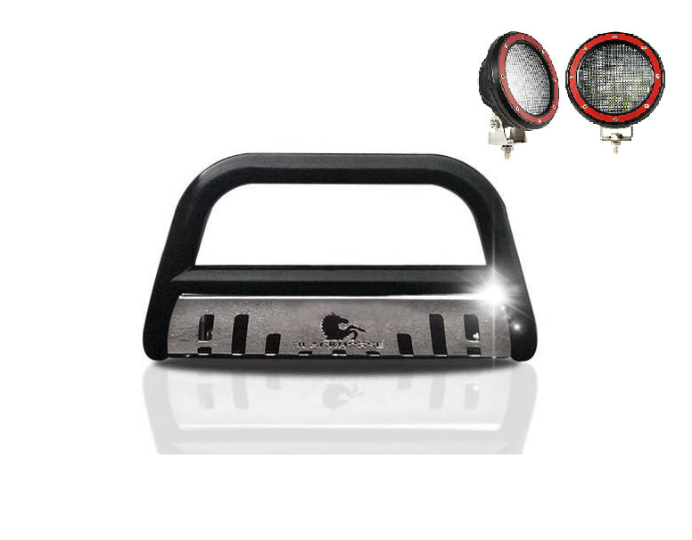 Black Horse Off Road CBBS-DOB2001SP-PLFR Bull Bar Kit for Select Dodge Dakota, Dodge Durango