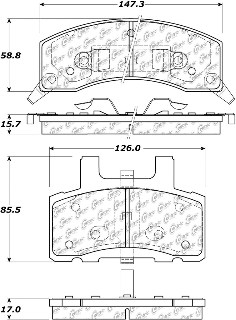 CENTRIC BRAKE PARTS 103.03700 C-TEK Ceramic Brake Pads with Shims