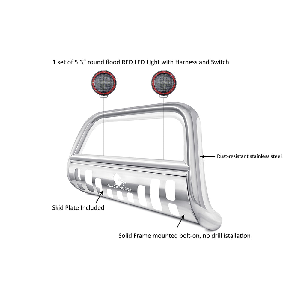 Black Horse Off Road CBS-FOC2105SP-PLFR Bull Bar Kit for Select Ford Expedition, Ford F-150, Ford F-250 Super Duty, Lincoln Navigator