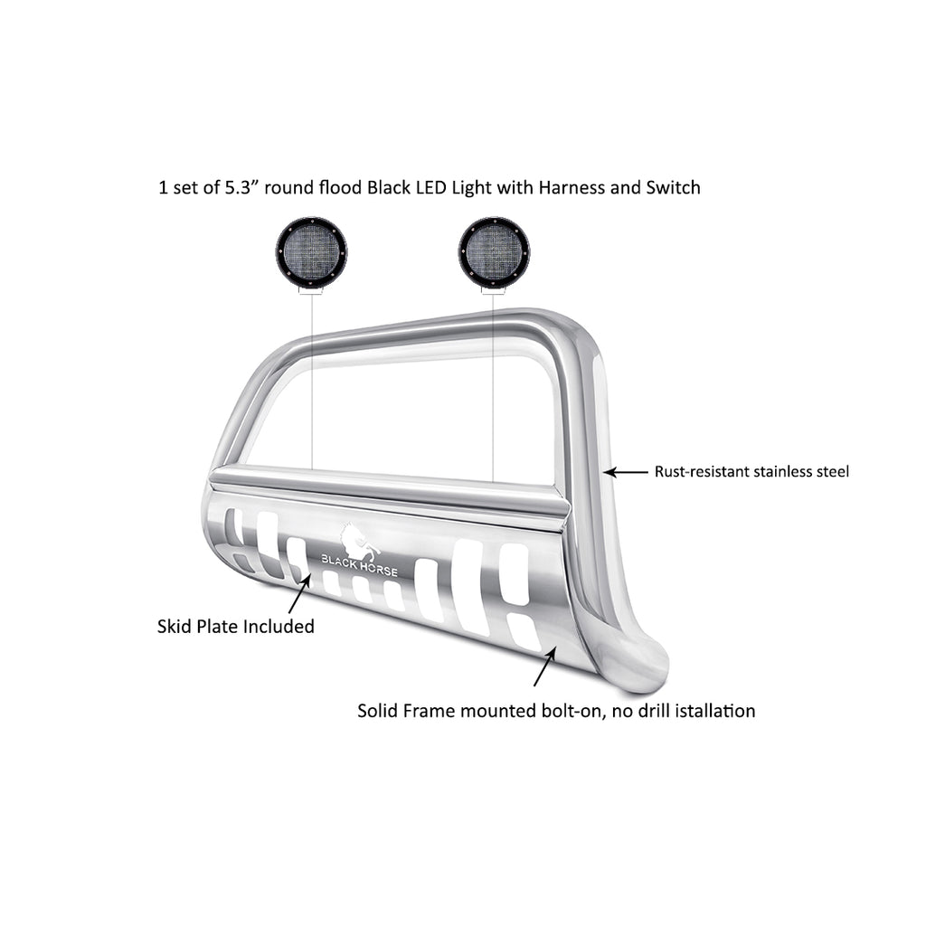 Black Horse Off Road CBS-JEB4001SP-PLFB Bull Bar Kit for Select Jeep Grand Cherokee