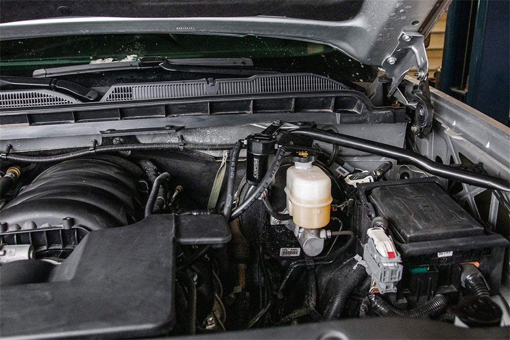 Corsa Performance CC0001 CORSA Performance 3 oz. aluminum oil catch can with mounting bracket for Select Cadillac Escalade, Cadillac Escalade ESV, Chevrolet Silverado 1500, Chevrolet Suburban, Chevrolet Tahoe, GMC Sierra 1500, GMC Yukon, GMC Yukon XL