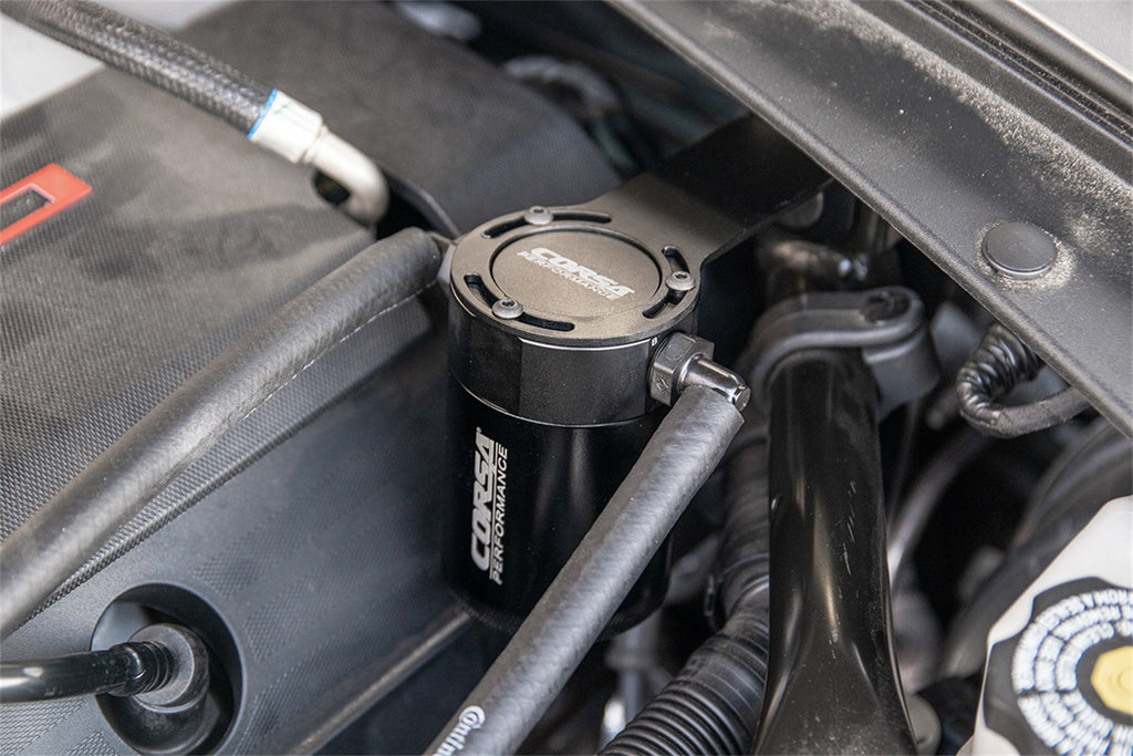 Corsa Performance CC0007 CORSA Performance 3 oz. aluminum oil catch can with mounting bracket for Select Chevrolet Camaro