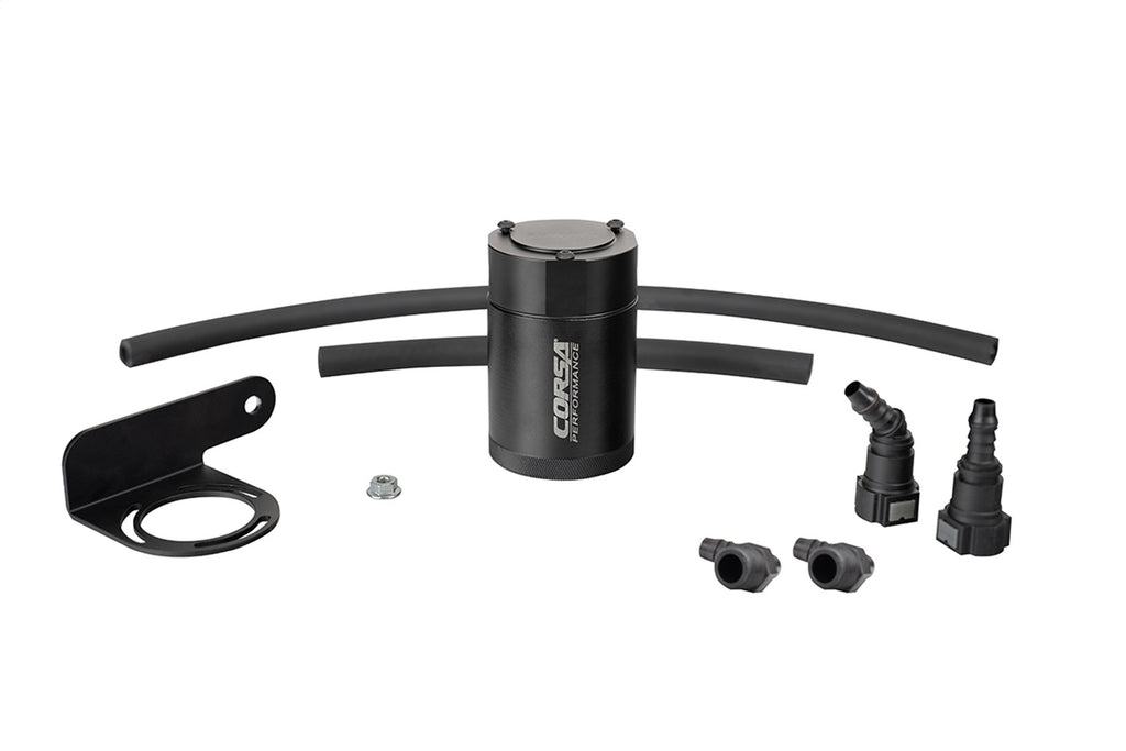 Corsa Performance CC0011 CORSA Performance 3 oz. aluminum oil catch can with mounting bracket for Select Chevrolet Silverado 1500, Chevrolet Suburban, Chevrolet Tahoe, GMC Sierra 1500, GMC Yukon, GMC Yukon XL