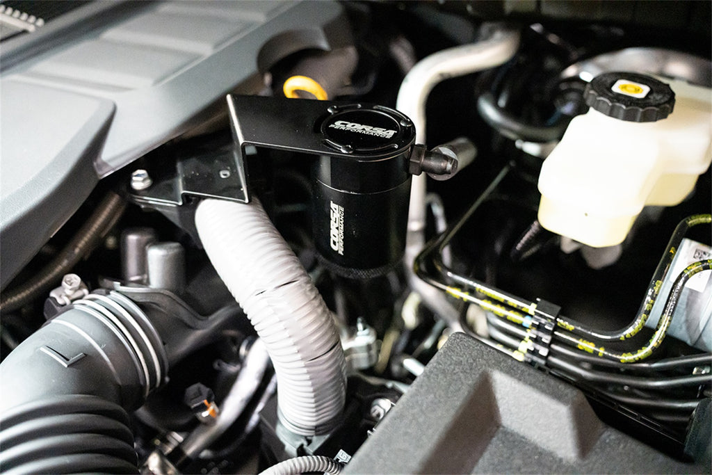 Corsa Performance CC0020 CORSA Performance 3 oz. aluminum oil catch can with mounting bracket for Select Toyota Tundra