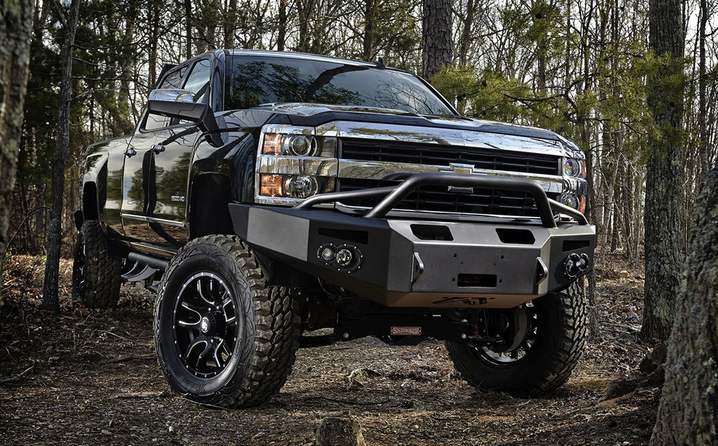 Fab Fours CH05-A1352-B Premium Heavy Duty Winch Front Bumper for Select Chevrolet Silverado HD, Chevrolet Silverado HD Classic, Chevrolet Silverado 3500, Chevrolet Silverado Classic