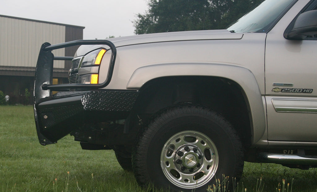 Fab Fours CH05-S1360-1 Black Steel Front Ranch Bumper for Select Chevrolet Silverado HD, Chevrolet Silverado HD Classic, Chevrolet Silverado 3500, Chevrolet Silverado Classic