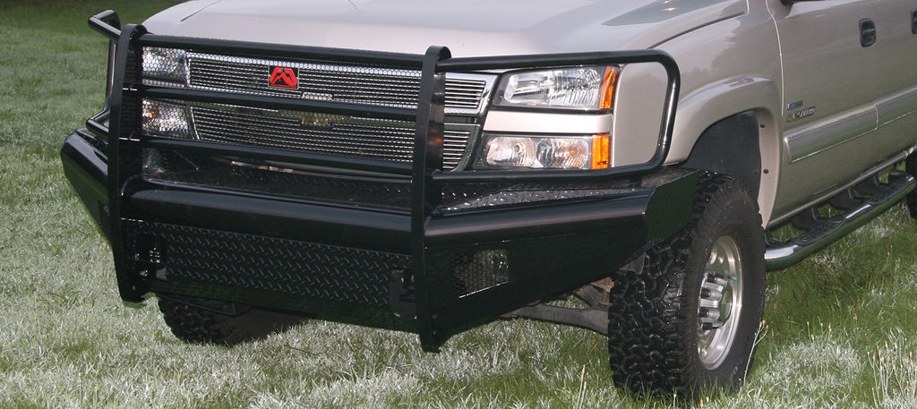 Fab Fours CH05-S1360-1 Black Steel Front Ranch Bumper for Select Chevrolet Silverado HD, Chevrolet Silverado HD Classic, Chevrolet Silverado 3500, Chevrolet Silverado Classic