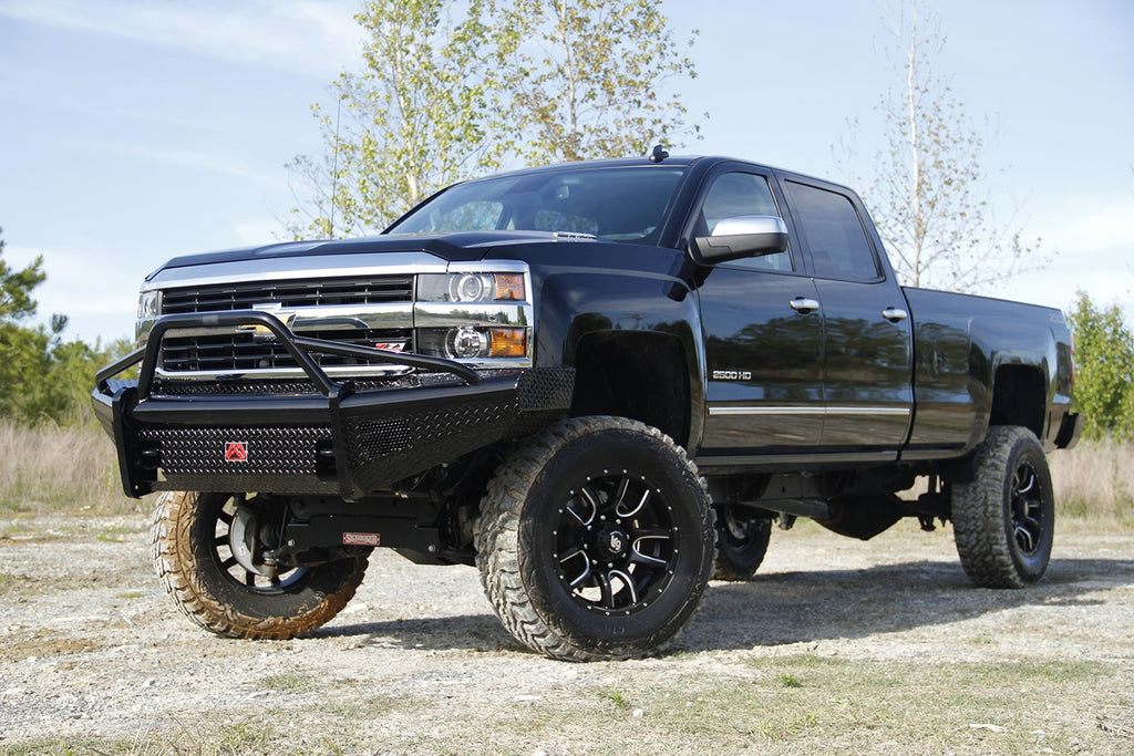 Fab Fours CH05-S1362-1 Black Steel Front Ranch Bumper for Select Chevrolet Silverado HD, Chevrolet Silverado HD Classic, Chevrolet Silverado 3500, Chevrolet Silverado Classic