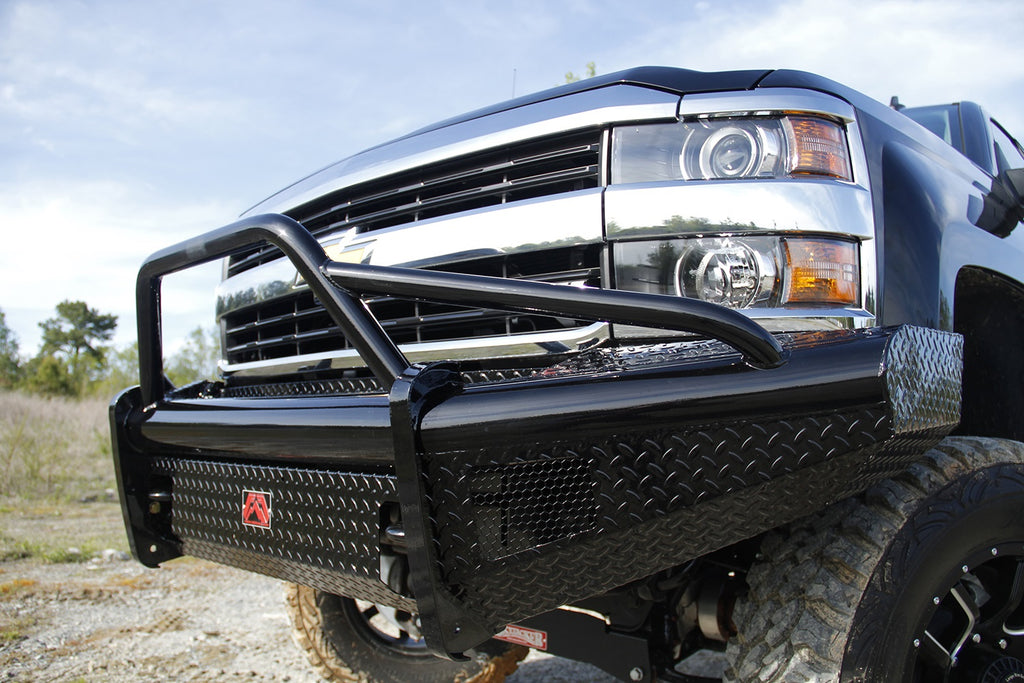 Fab Fours CH08-S2062-1 Black Steel Front Ranch Bumper for Select Chevrolet Silverado HD, Chevrolet Silverado HD