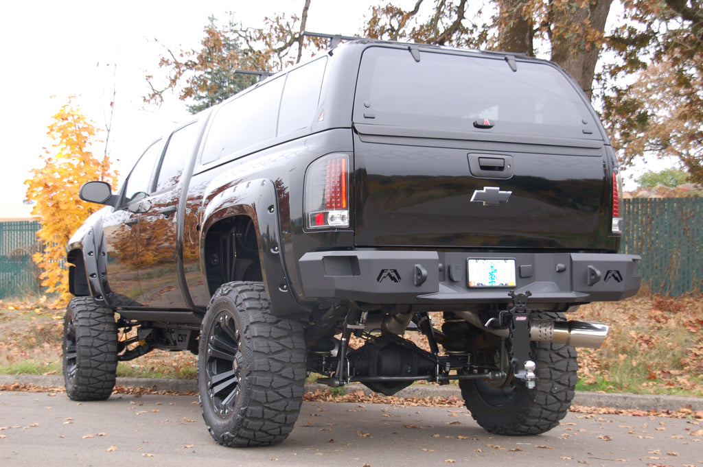 Fab Fours CH08-W1450-B Heavy Duty Rear Bumper for Select Chevrolet Silverado HD, Chevrolet Silverado HD, GMC Sierra HD, GMC Sierra HD