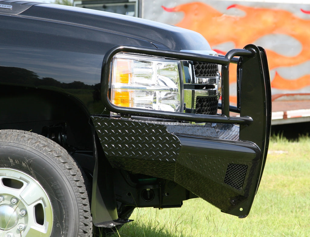 Fab Fours CH11-S2760-1 Black Steel Front Ranch Bumper for Select Chevrolet Silverado HD, Chevrolet Silverado HD
