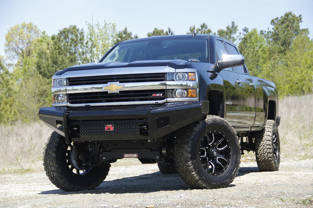 Fab Fours CH11-S2761-1 Black Steel Front Ranch Bumper for Select Chevrolet Silverado HD, Chevrolet Silverado HD