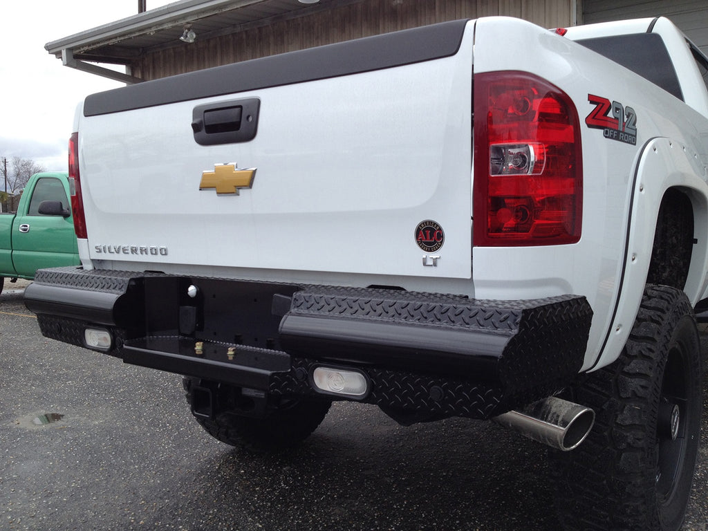 Fab Fours CH11-T2150-1 Black Steel Ranch Rear Bumper for Select Chevrolet Silverado HD, Chevrolet Silverado HD, GMC Sierra HD, GMC Sierra HD