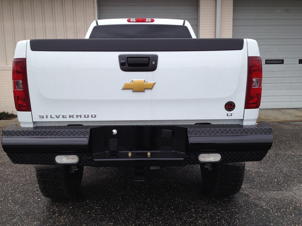 Fab Fours CH11-T2150-1 Black Steel Ranch Rear Bumper for Select Chevrolet Silverado HD, Chevrolet Silverado HD, GMC Sierra HD, GMC Sierra HD