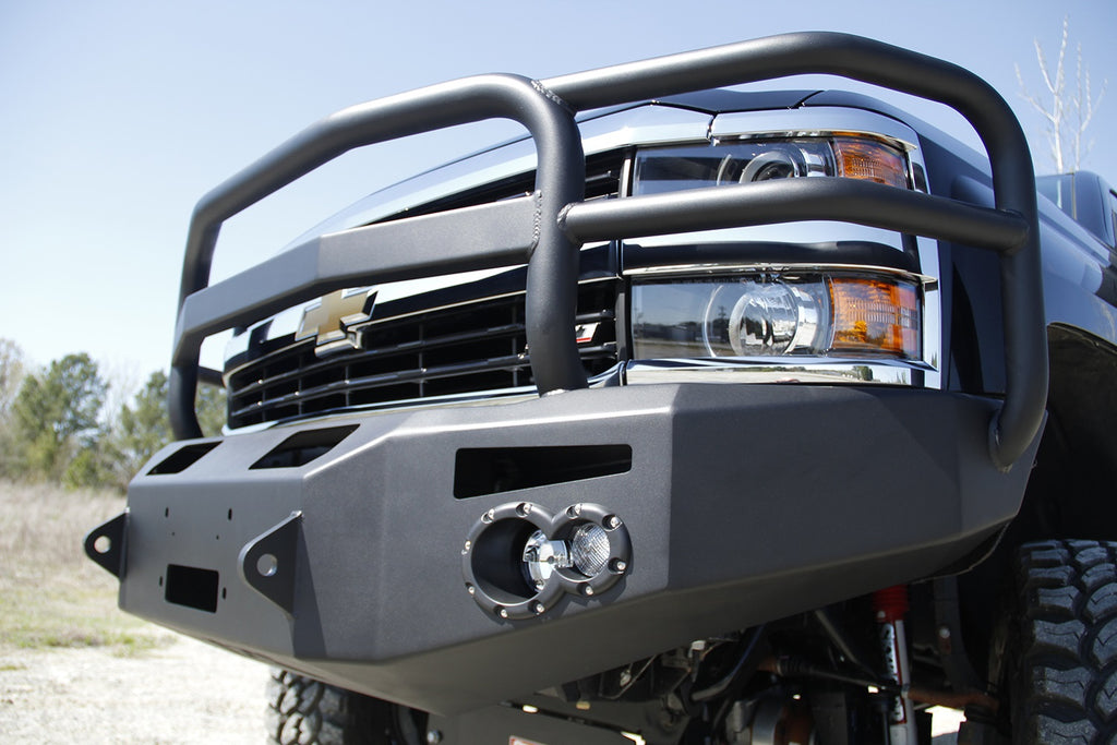 Fab Fours CH14-A3050-1 Premium Heavy Duty Winch Front Bumper for Select Chevrolet Silverado HD, Chevrolet Silverado HD