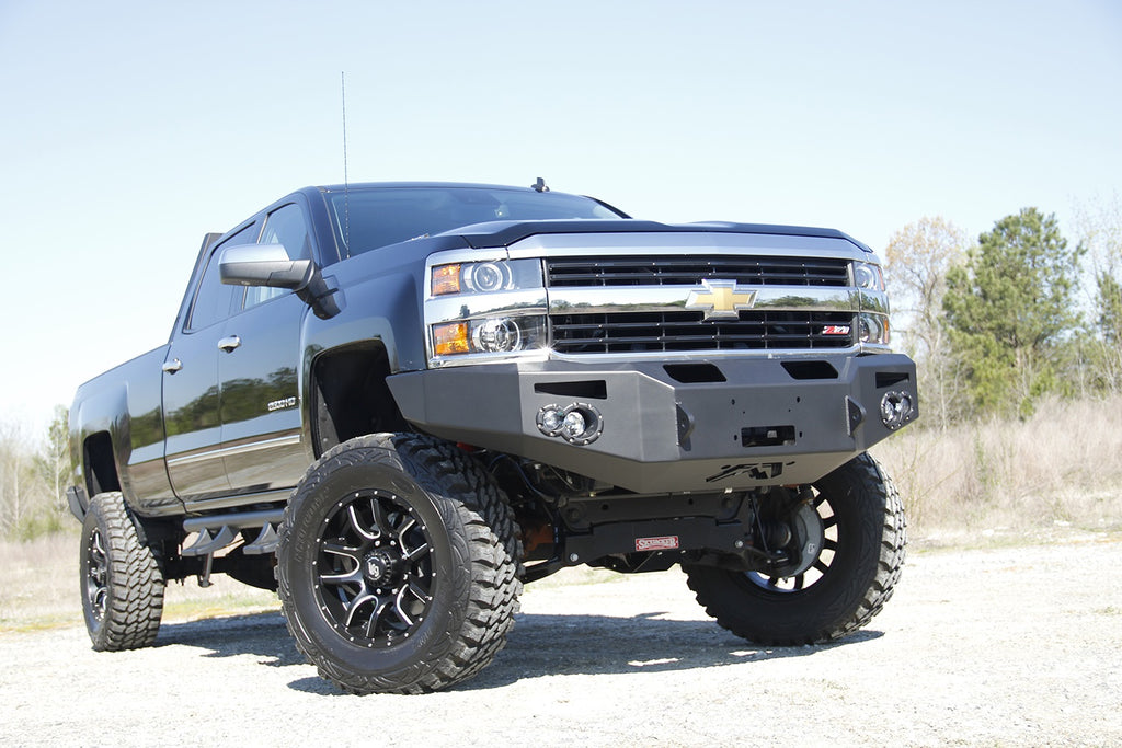 Fab Fours CH14-A3051-B Premium Heavy Duty Winch Front Bumper for Select Chevrolet Silverado HD, Chevrolet Silverado HD